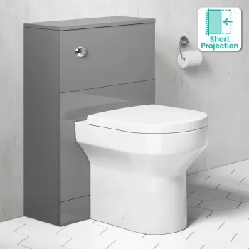 Austin Stone Grey Slimline Back To Wall Unit and Denver Toilet