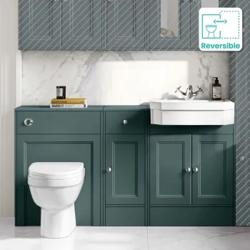 Monaco Midnight Green Combination Vanity Traditional Basin and Seattle Toilet 1500mm