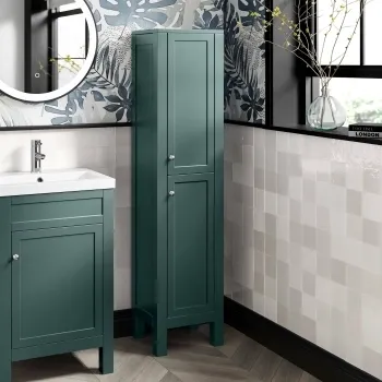 Bermuda Midnight Green Floor Standing Tall Cabinet 1500x350mm