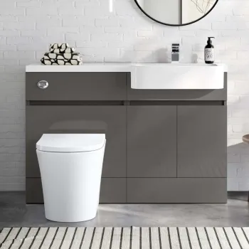 Foster Tungsten Grey Combination Vanity Basin and Tucson Toilet 1200mm - Right Handed