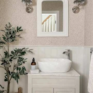 Bermuda Chalk White Vanity with Marble Top & Curved Counter Top Basin 600mm