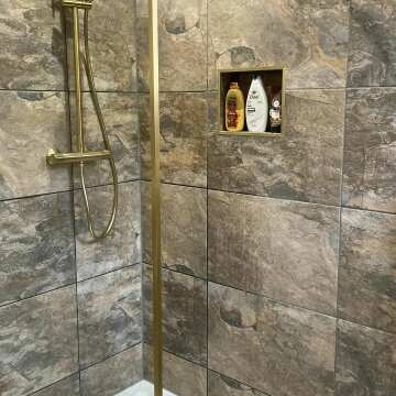 Ballina Premium Brushed Brass Round Thermostatic Shower