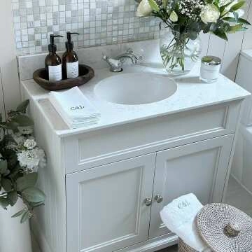 Lucia Chalk White Vanity with Marble Top & Undermount Basin 830mm