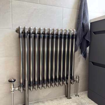 Athens Raw Metal Double Column Horizontal Traditional Radiator 600x605mm
