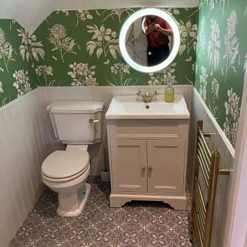 Mollie Brushed Brass Round Illuminated LED Mirror 500mm