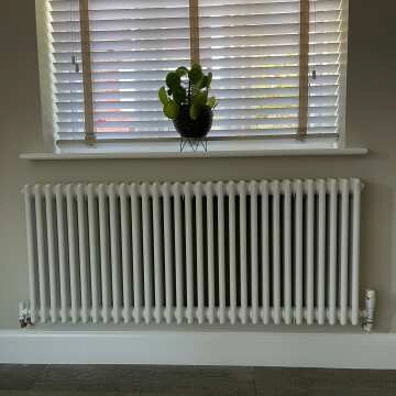 Athens White Triple Column Horizontal Traditional Radiator 600x1415mm