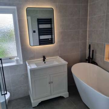 Olivia Black Framed Backlit llluminated LED Mirror 800x600mm