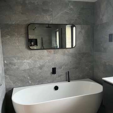 Olivia Black Framed Rectangular Bathroom Mirror 500x1000mm