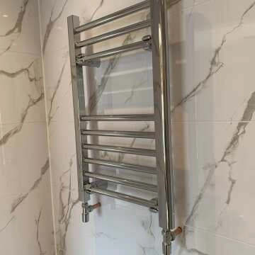 Barcelona Chrome Straight Heated Towel Rail 650x400mm