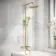Ballina Round Brushed Brass Thermostatic Bath Filler Shower Set
