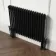 Athens Matt Black Double Column Horizontal Traditional Radiator 600x785mm