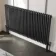 Athens Matt Black Double Column Horizontal Traditional Radiator 750x1415mm