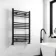 Barcelona Matt Black Straight Heated Towel Rail 1000x600mm