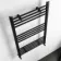 Barcelona Matt Black Straight Heated Towel Rail 1000x600mm