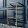 Gibraltar Floor Standing Traditional Brushed Brass Heated Towel Rail 915x535mm