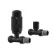 Matt Black Thermostatic Straight Radiator Valve (Pair) Standard 15mm