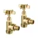 Brushed Brass Angled Traditional Manual Radiator Valves (Pair) Standard 15mm