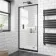 London Matt Black 6mm Pivot Shower Door 900mm