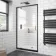London Matt Black 6mm Pivot Shower Door 1000mm