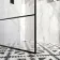 Munich Matt Black Grid Easy Clean 8mm Wet Room Shower Glass Panel 1100mm