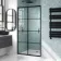 London Matt Black Grid 6mm Sliding Shower Door 1000mm