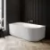 Barnet 1700mm Fluted Curved Corner Bath - Left Handed