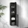 Malta Fluted Matt Black Wall Hung Tall Cabinet 1400x350mm