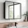 Olivia Black Framed Mirror Cabinet 710x800mm