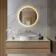 Delilah Brushed Brass Round Backlit Illuminated LED Mirror 600mm