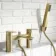 Lune Brushed Brass Basin & Shower Bath Mixer Tap Set