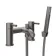 Trent Gunmetal Grey Basin & Shower Bath Mixer Tap Set