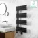 Seville Electric Matt Black Designer Flat Panel Heated Towel Rail 1200x600mm