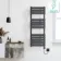 Santorini Electric Anthracite Flat Panel Heated Towel Rail 1200x450mm