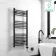 Barcelona Electric Matt Black Straight Heated Towel Rail 1200x500mm
