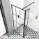 Munich Matt Black Grid 8mm Wet Room Shower Glass 700mm & 250mm Pivotal Return Panel