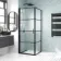 Toulon Matt Black Grid Easy Clean 6mm Pivot Shower Enclosure 800x800mm