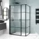 Toulon Matt Black Grid Easy Clean 6mm Pivot Shower Enclosure 1200x900mm