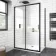 London Matt Black 6mm Sliding Shower Enclosure 1100x700mm