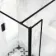 Munich Matt Black Framed 8mm Wet Room Shower Glass 1400mm & 250mm Pivotal Return Panel
