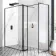 Munich Matt Black Framed 8mm Walk In Shower Enclosure 1400mm & 800mm Glass with Pivotal Return Panel