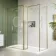 Munich Brushed Brass Framed 8mm Walk In Shower Enclosure 1200mm & 800mm Glass with Return Panel