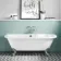 Harrow 1700mm Back To Wall Roll Top Bath - Chrome Ball Feet