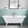 Harrow 1700mm Back To Wall Roll Top Bath - White Ball Feet