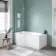 P Shaped 1500 Shower Bath with Front Panel & 4mm Screen - Left Handed