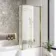 L Shaped 1600 Shower Bath & 6mm Easy Clean Brushed Brass Bath Screen - Right Handed