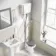 Hudson Traditional High-Level Toilet With Dove Grey Seat & Pedestal Basin - Double Tap Hole