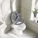 Hudson Traditional High-Level Toilet With Dove Grey Seat & Pedestal Basin - Double Tap Hole
