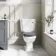 Hudson Traditional Close Coupled Toilet With Dove Grey Wooden Seat