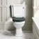 Hudson Traditional Close Coupled Toilet With Inky Blue Wooden Seat