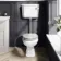 Hudson Traditional Toilet With Low-Level Cistern and Cotton White Wooden Seat